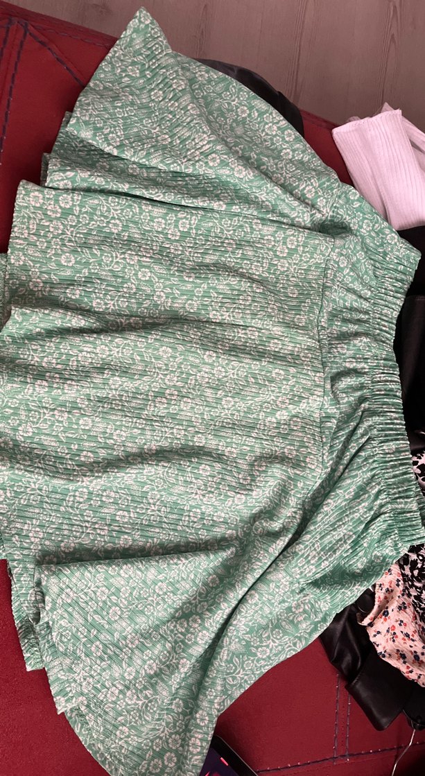 Piliseli Midi Bohem Yeşil Etek - Görsel 3