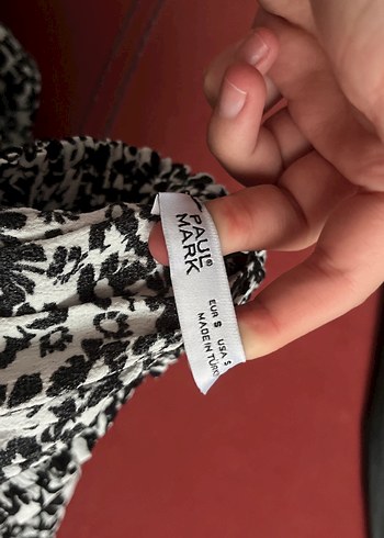 Desenli Siyah Mini Kadın Elbise - Görsel 3