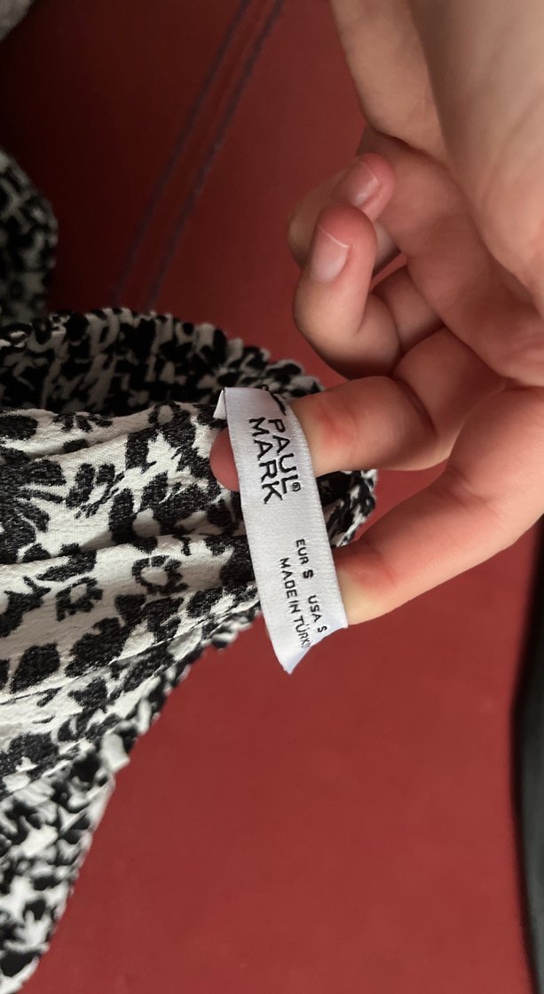 Desenli Siyah Mini Kadın Elbise - Görsel 3