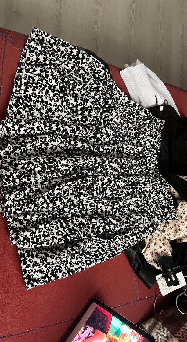 Desenli Siyah Mini Kadın Elbise - Görsel 2