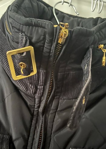 Kadın Siyah Kemerli Midi Mont - Görsel 4