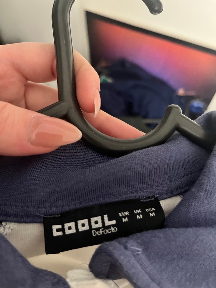 Kız Çocuk Lacivert Beyaz Polo Tişört - Görsel 3