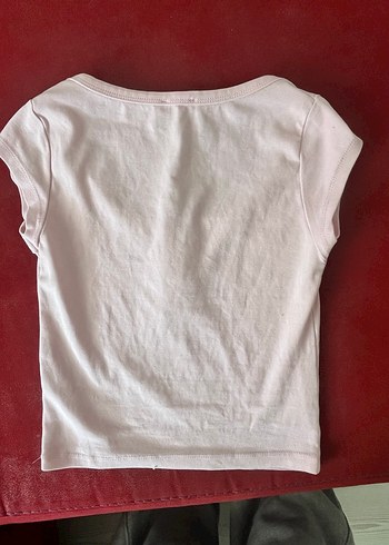 Düğmeli Pembe Kısa Kollu Tişört - Görsel 2