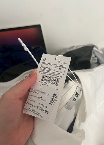 Beyaz Kısa Kollu Korse Görünümlü Keten Gömlek - Görsel 4