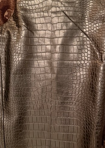 Deri Siyah Yılan Desenli Kemerli Pantolon - Görsel 10