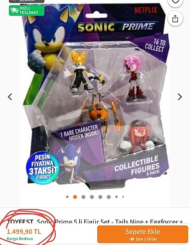 Sonic oyuncak seti