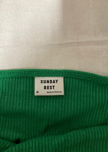 Zara Fırfırlı Yeşil Crop Top