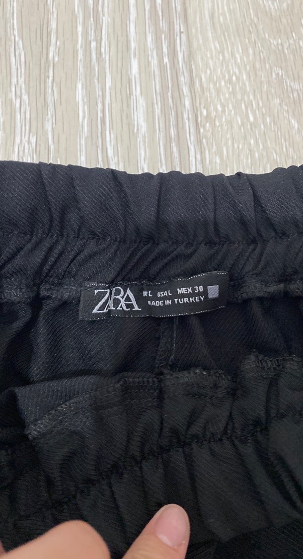 Siyah Hamile Keten Mini Şort - Görsel 3