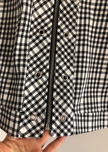 Kareli spor dış giyim şık güzel - Görsel 5