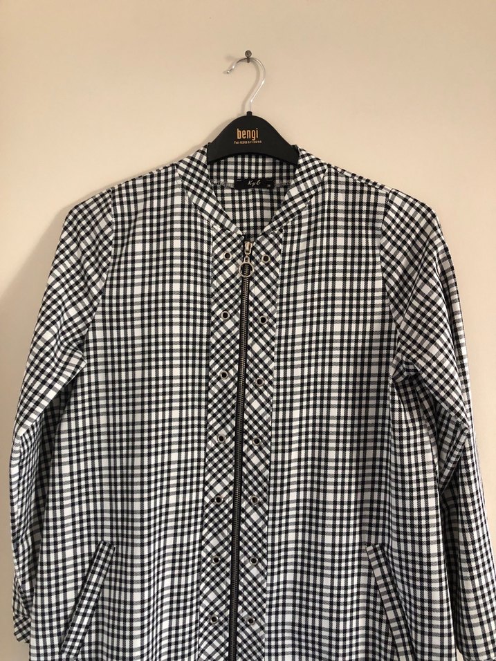 Kareli spor dış giyim şık güzel - Görsel 3