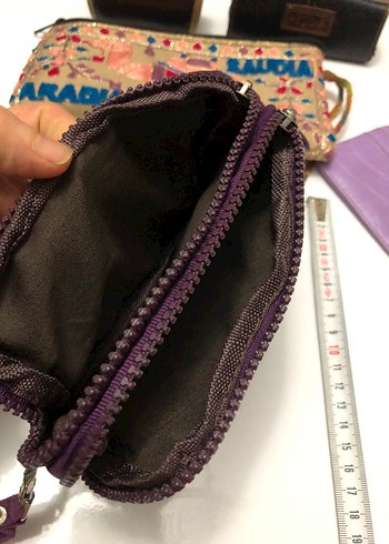 Mor 3 gözlü Fermuarlı Cüzdan - Görsel 4
