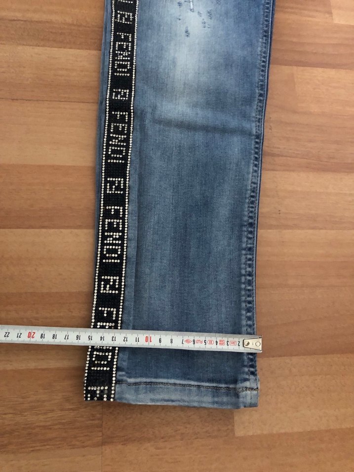Fendi Orjinal Taşlı Şık jean Pantolon - Görsel 5