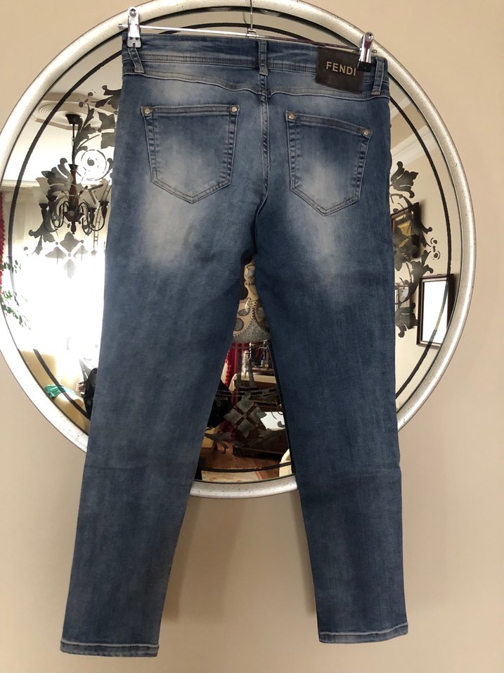 Fendi Orjinal Taşlı Şık jean Pantolon - Görsel 2