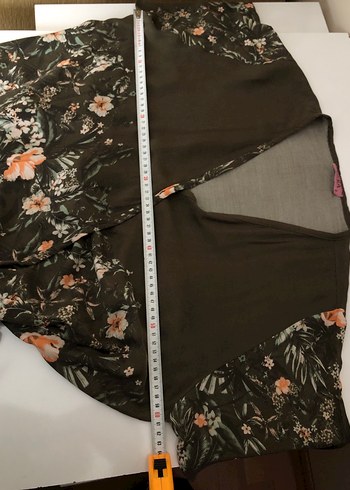 Çiçek Desenli Kruvaze Avelop Uzun Elbise - Görsel 4