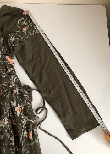 Çiçek Desenli Kruvaze Avelop Uzun Elbise - Görsel 5