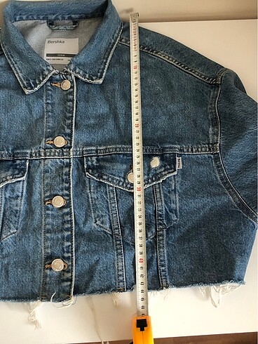 s Beden mavi Renk Bershka crop oversize kot ceket