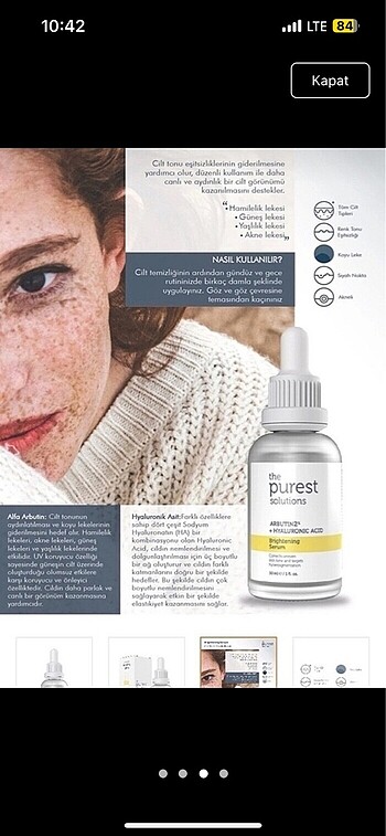 Beden The purest solutions arbutin ve tonik