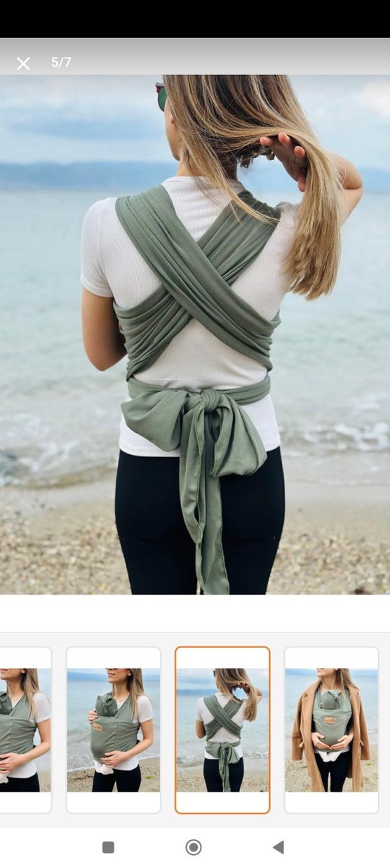 Haki Renkli Bebek Kanguru Sling - Görsel 3