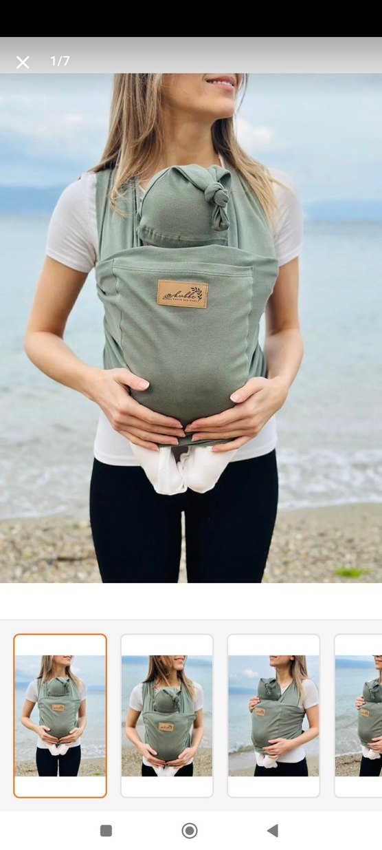 Haki Renkli Bebek Kanguru Sling - Görsel 4