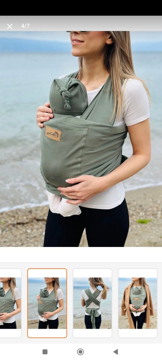 Haki Renkli Bebek Kanguru Sling - Görsel 2