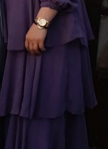 Zara Şifon elbise lila rengi