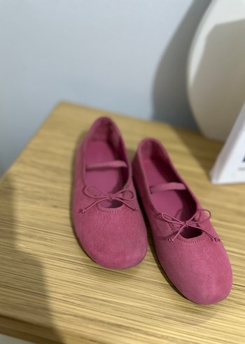 Pembe Süet Fiyonklu Kız Babet - Görsel 3