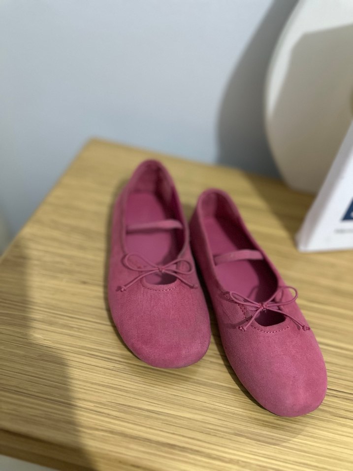 Pembe Süet Fiyonklu Kız Babet - Görsel 3