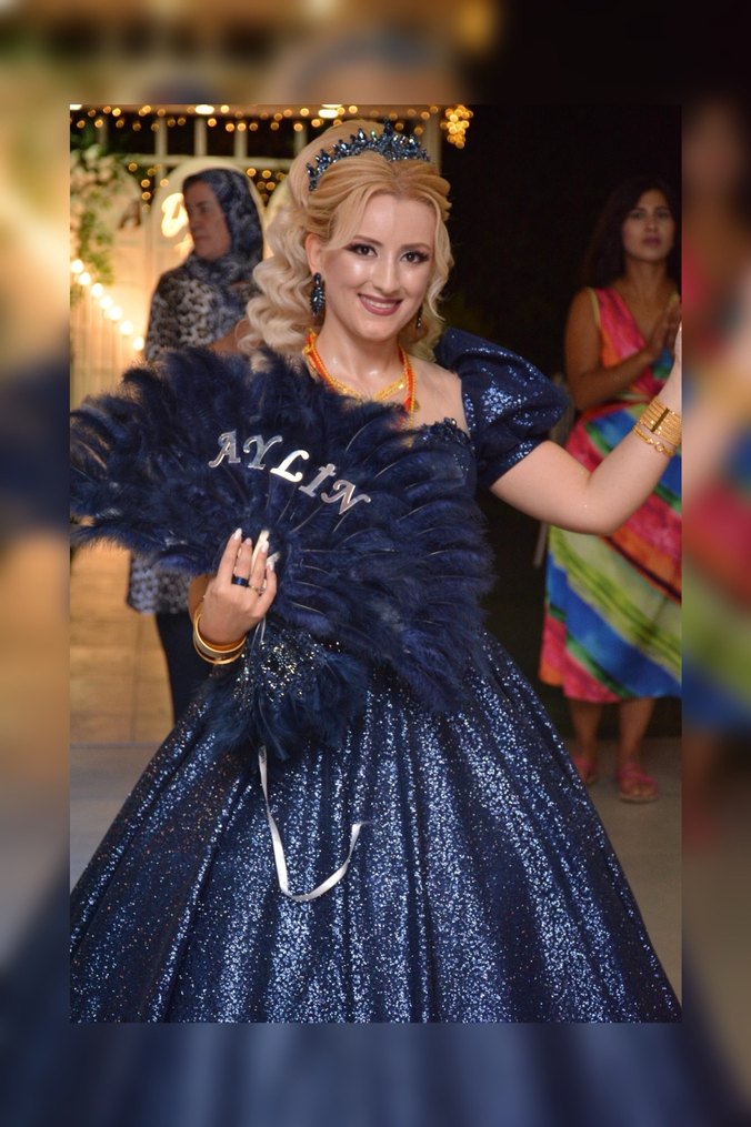 Parlak Mavi Uzun Straplez Parti Elbisesi - Görsel 2