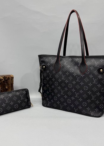 Louis Vuitton Kahverengi Deri Kadın Çanta ve Cüzdan Seti