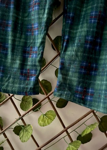 Erkek-Kadın Yeşil Ekose Rahat Pijama Altı - Görsel 4