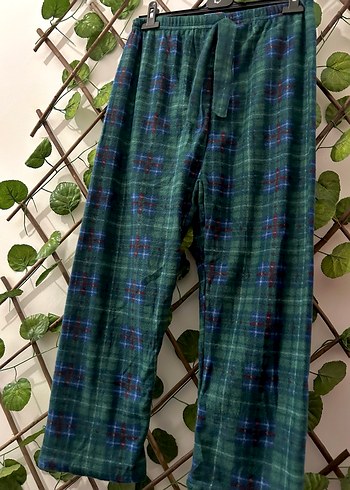 Erkek-Kadın Yeşil Ekose Rahat Pijama Altı - Görsel 6