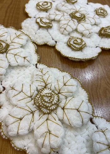 Beyaz Çiçek Desenli Gelin Lif Seti - Görsel 14