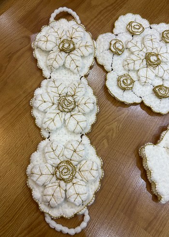 Beyaz Çiçek Desenli Gelin Lif Seti - Görsel 16