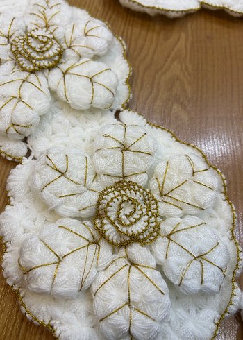 Beyaz Çiçek Desenli Gelin Lif Seti - Görsel 8