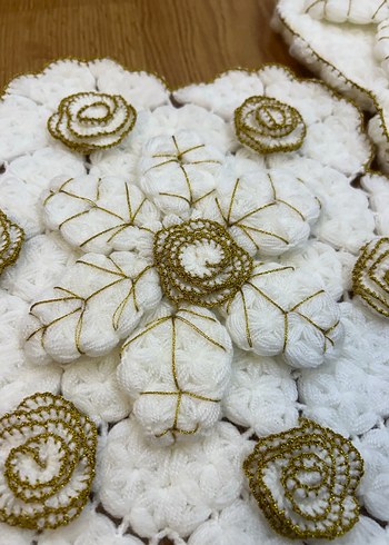 Beyaz Çiçek Desenli Gelin Lif Seti - Görsel 5