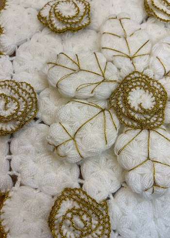 Beyaz Çiçek Desenli Gelin Lif Seti - Görsel 6