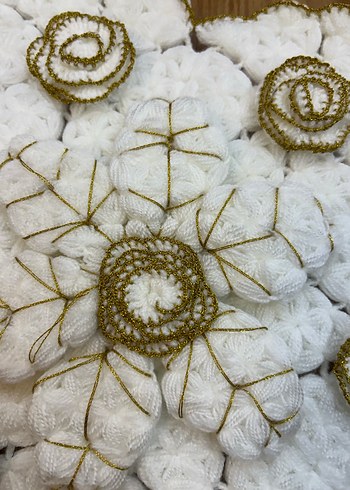 Beyaz Çiçek Desenli Gelin Lif Seti - Görsel 15