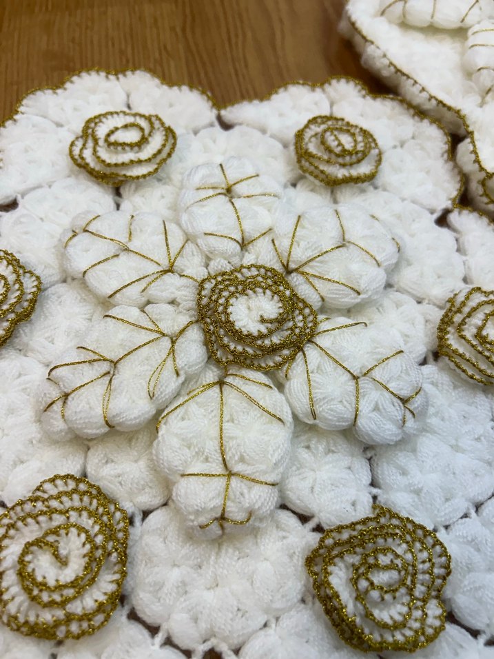 Beyaz Çiçek Desenli Gelin Lif Seti - Görsel 5