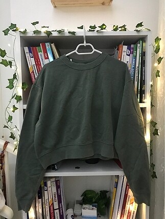 m Beden h&m haki yeşil sweatshirt