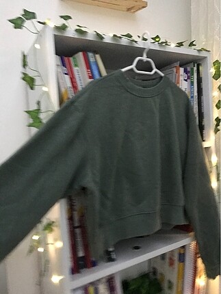 m Beden yeşil Renk h&m haki yeşil sweatshirt