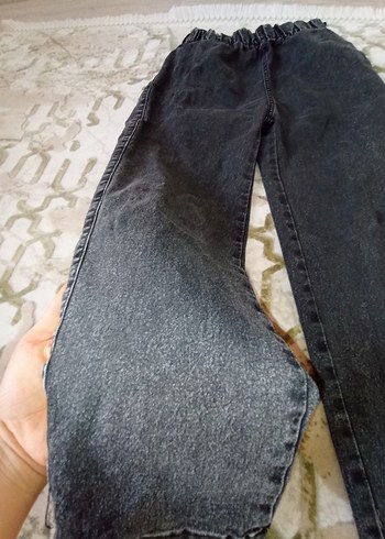 Diğer Gri Bel Detaylı Salaş Kadın Kot Pantolon