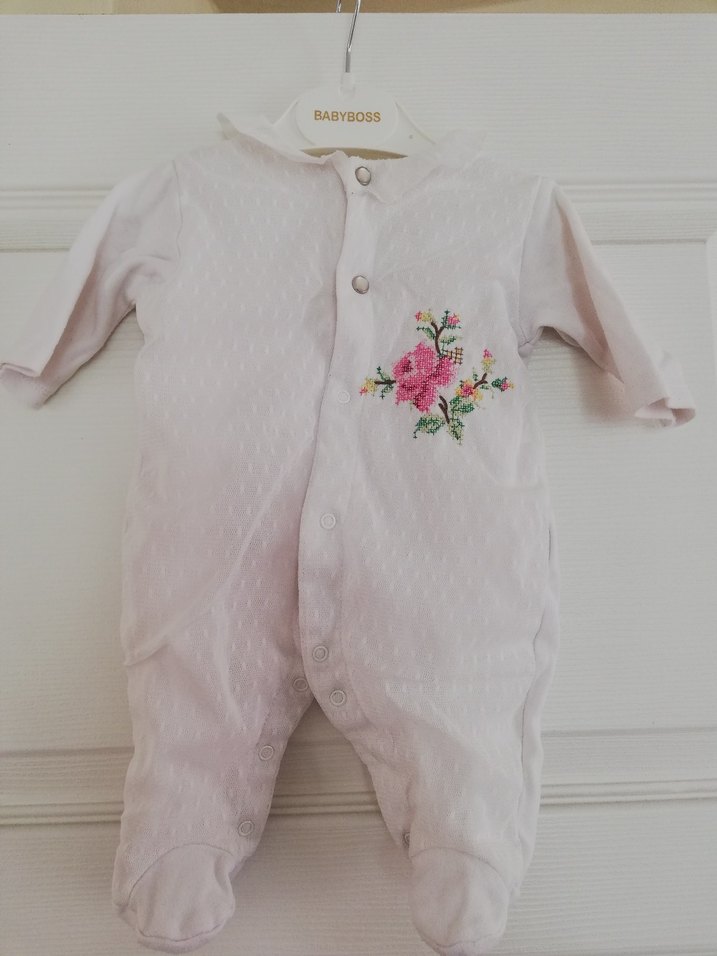 Nakışlı Beyaz Bebek Kız Tulum - Görsel 2