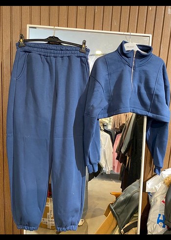 Mavi Fermuarlı Rahat Eşofman Takımı - Görsel 2