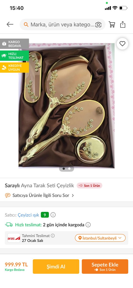 Altın Renkli Süslemeli Gelin Aksesuar Seti - Görsel 4