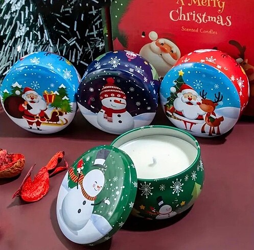 Noel Temalı Mum