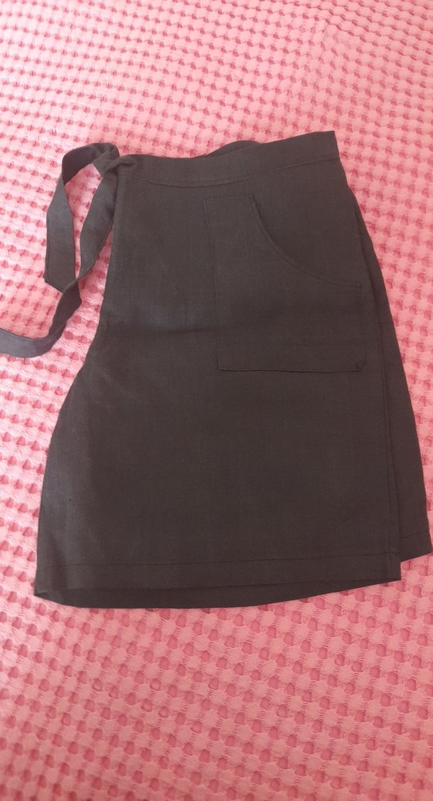 Siyah Keten Kadın Bermuda Şort - Görsel 2