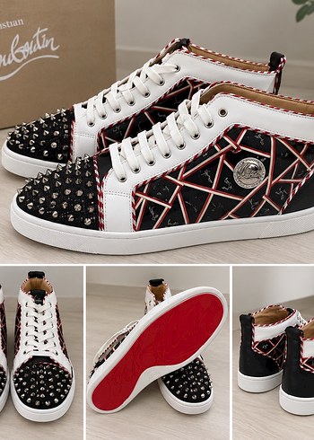Christian Louboutin Detayli Siyah Beyaz Sneaker