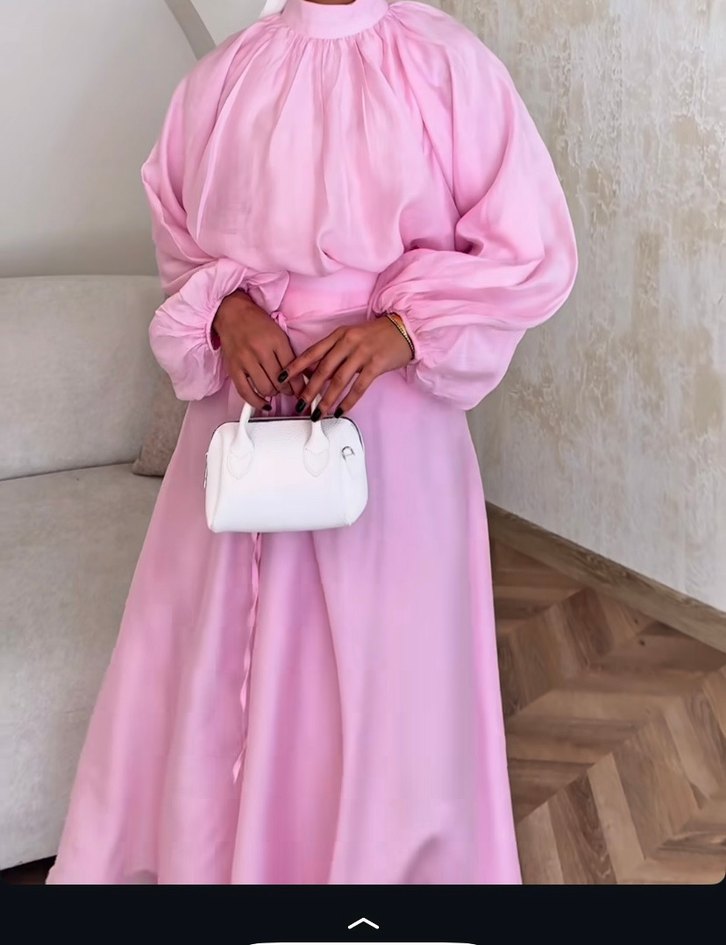 Pembe Uzun Hamile Eteği Drapeli - Görsel 2