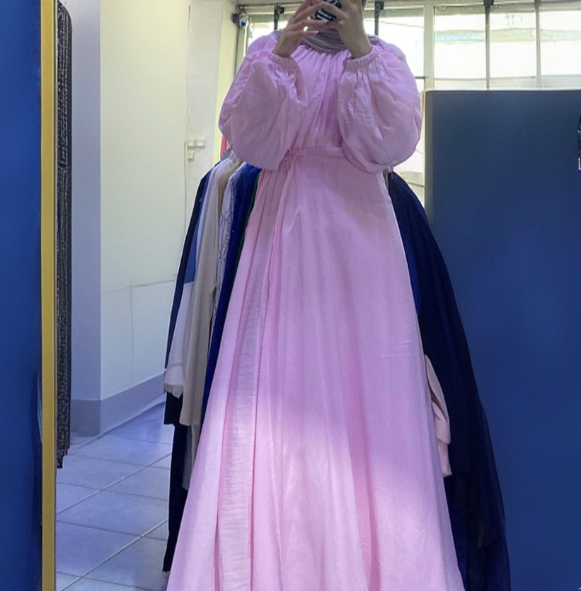 Pembe Uzun Hamile Eteği Drapeli - Görsel 4