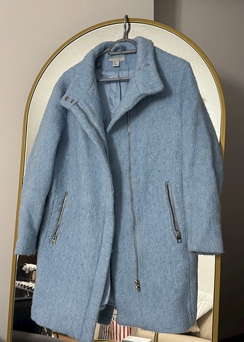 H&M Acik Mavi Uzun Kaban